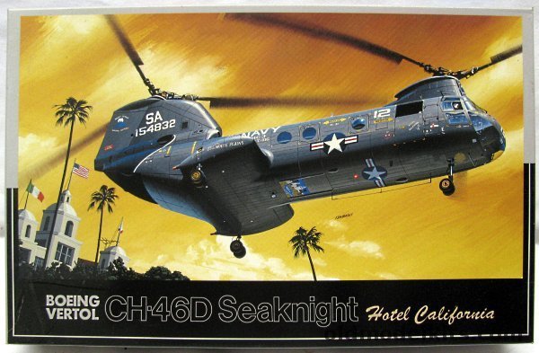 Fujimi 1/72 Boeing Vertol CH-46D Seaknight - HC-3 DET-106 'Hotel California' / HC-3 DET-104 'Mars' + Microscle CH-46 Decal Sheet, H-2 plastic model kit